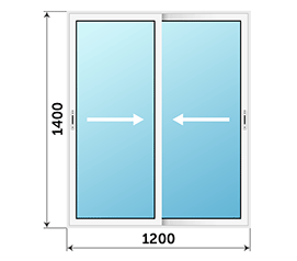 Двухстворчатое окно ТАТПРОФ 1200x1400
