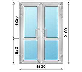 Двухстворчатая дверь остекленная ТАТПРОФ 1500x2100