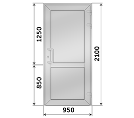 Одностворчатая дверь глухая ТАТПРОФ 950x2100