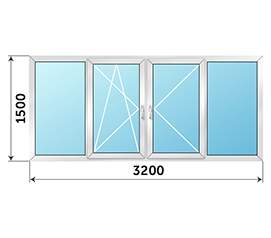 Окно на балкон Realit 3200x1500