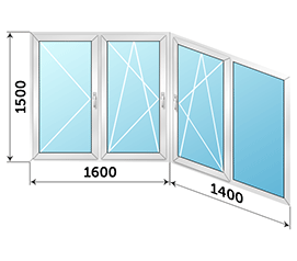 Холодное окно на балкон распашное ALUTECH 3000x1500