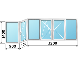 Холодное балконное окно раздвижное Provedal 4600x1400