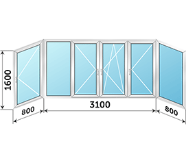 Холодное окно на балкон распашное ALUTECH 4700x1600